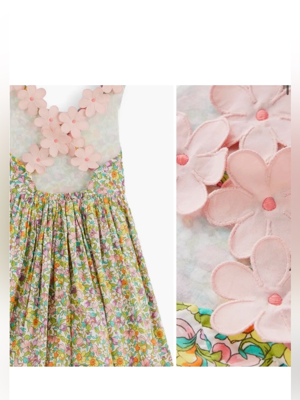 NWT Mini Boden Ivory Floribunda Cross Strap Dress